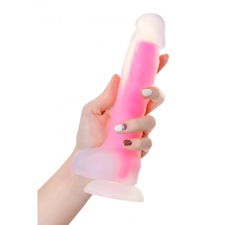 Beyond by Toyfa Peter Glow Gece Parlayan Dildo, Silikon, Şeffaf, 22 cm