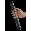 Çift Taraflı Şeffaf Realistik Dildo – Esnek Jelly Malzeme, 44,5 cm