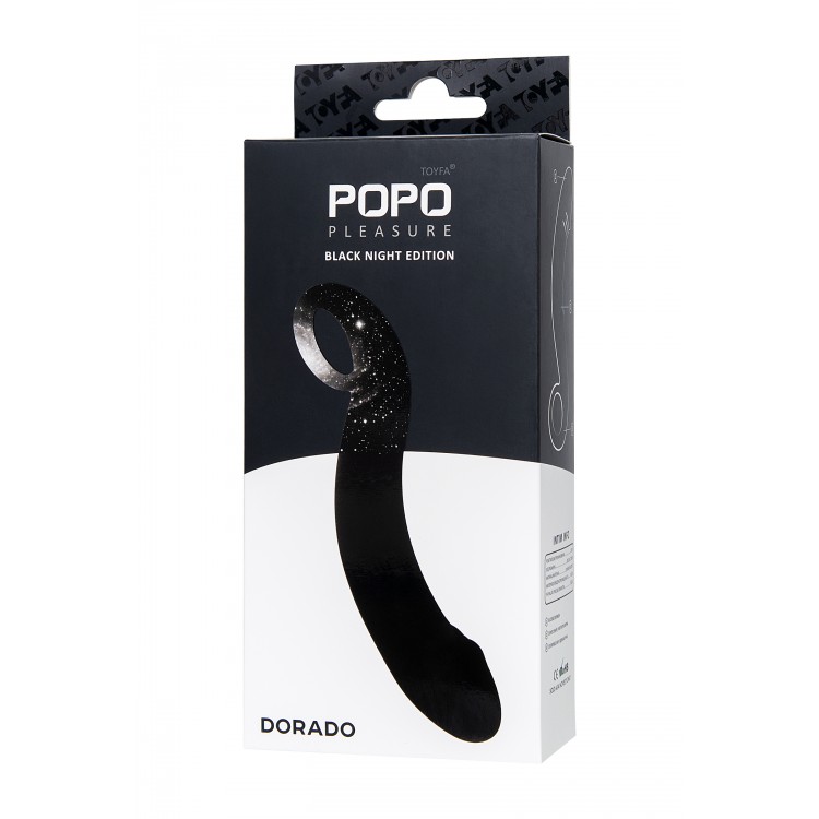 TOYFA POPO Pleasure Dorado anal stimülatörü, su geçirmez, silikon, siyah, 18 cm, Ø 3,5 cm