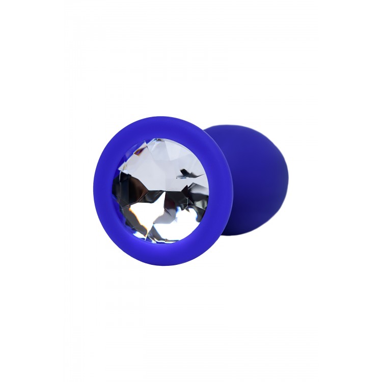 ToDo by Toyfa Brilliant anal kılıf, silikon, mavi, beyaz kristalli 7 cm, Ø 2,8 cm, 26 g