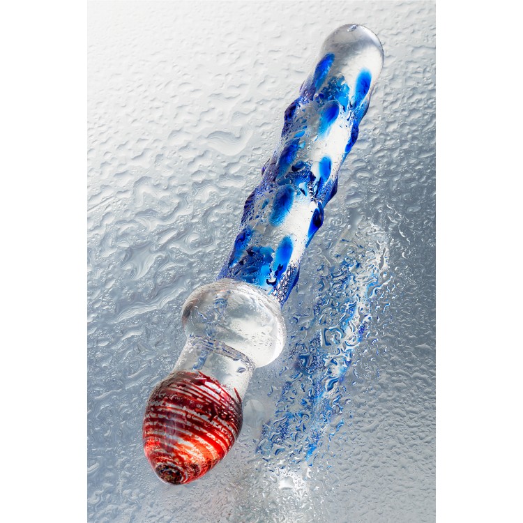 Sexus Glass Çift Taraflı Cam Dildo, Şeffaf, 20 cm