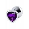 Metal by TOYFA Anal Plug, Metal, gümüş, mor kristalli, 8 cm, Ø 3,4 cm, 85 g