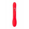 Klitoral uyarıcılı vibratör JOS Patti, hareketli dilli, silikon, kırmızı, 24 cm