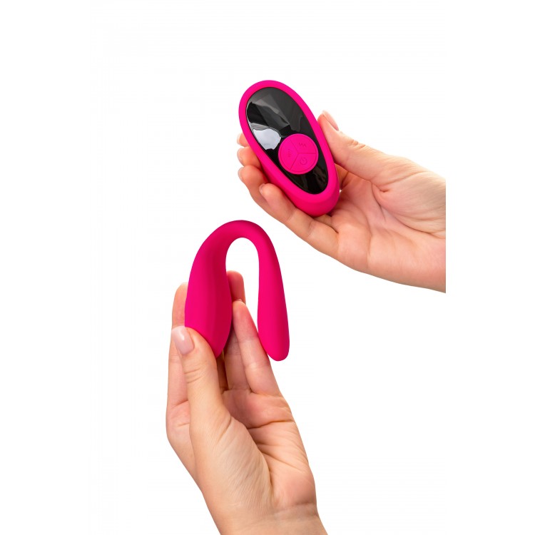 eroTEQ Prawno Kumandalı Çiftlere Özel U Tipi Vibratör – Çift Motorlu, Şarjlı Silikon, 18 cm
