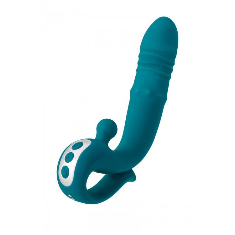 JOS Mija Up&Down Fonksiyonlu ve Halkalı Uyarıcılı Vibratör, Silikon, Yeşil, 19 cm