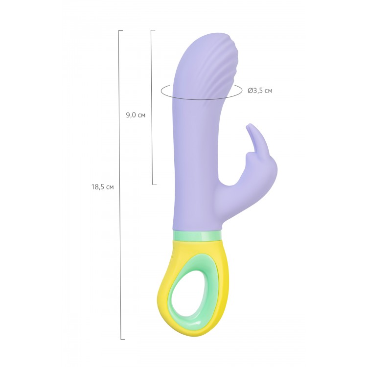 Flovetta WISTERIA Klitoral Uyarıcılı G Noktası Vibratörü, Silikon, Mor, 18.5 cm