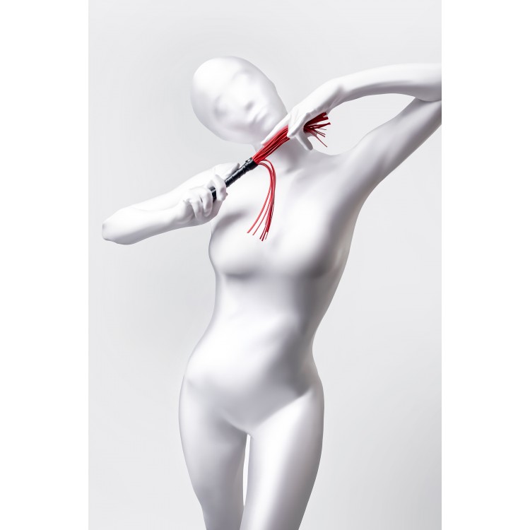 Anonymo BDSM Kırbaç #0003, PU deri, kırmızı, 28 cm