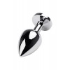 Metal by TOYFA Anal Plug, Metal, gümüş, kırmızı kristalli, 8 cm, Ø 3,4 cm, 85 g