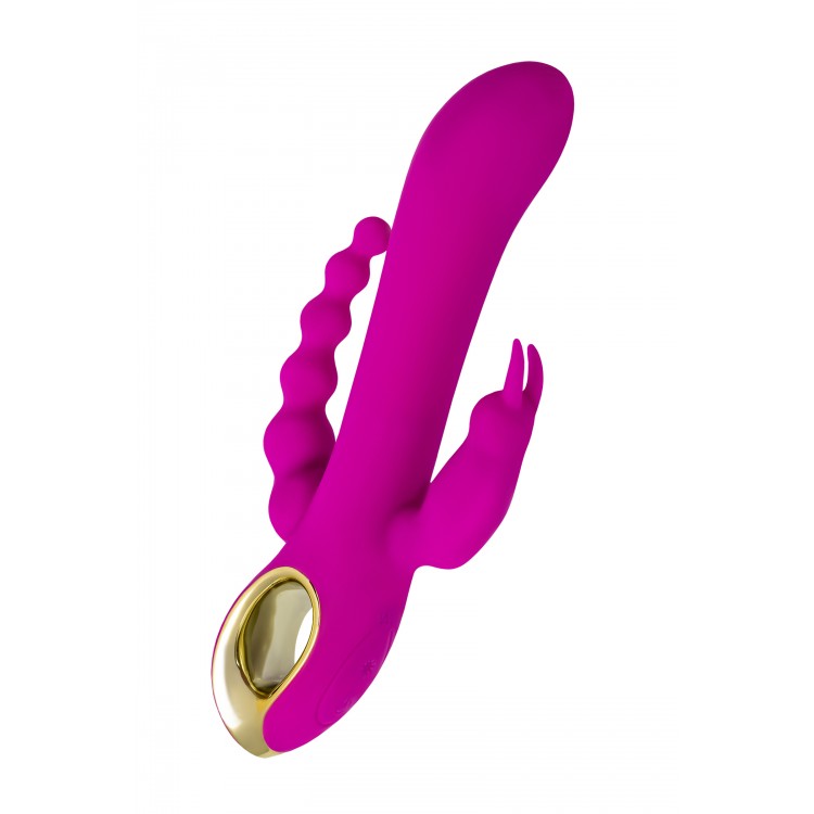 A-Toys by TOYFA TRINNY Üçlü Vibratör, Silikon, Mor, 21.5 cm