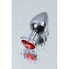 Metal by TOYFA  Anal Plug, Metal, gümüş, kırmızı kristalli, 7 cm, Ø 2,7 cm, 50 g
