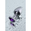 Metal by TOYFA Anal Plug, Metal, gümüş, mor kristalli, 8 cm, Ø 3,4 cm, 85 g