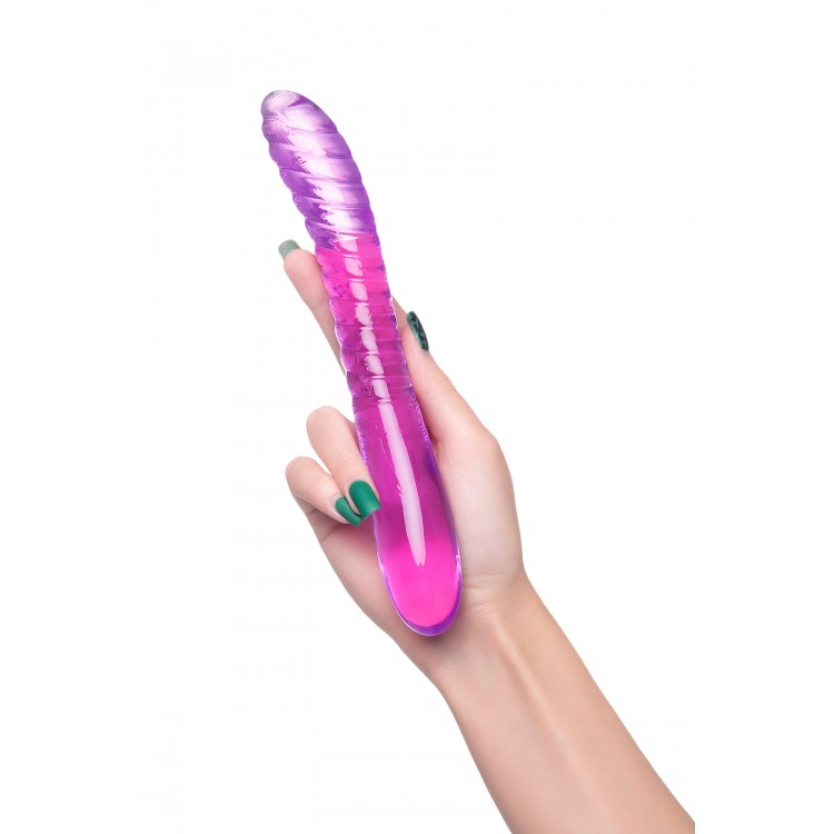 A-Toys by TOYFA Çift Taraflı Jel Dildo Frica, TPE, mor, 23 cm