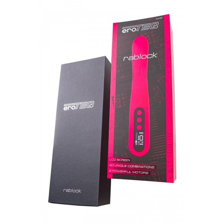 eroTeq Klitoral uyarımlı G noktası vibratörü Rablock, silikon, pembe, 23,5 cm