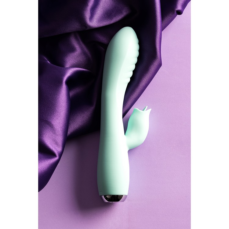 JOS MİLO Klitoral Uyarıcı ve Dilli Vibratör, Silikon, Cam Göbeği, 20 cm