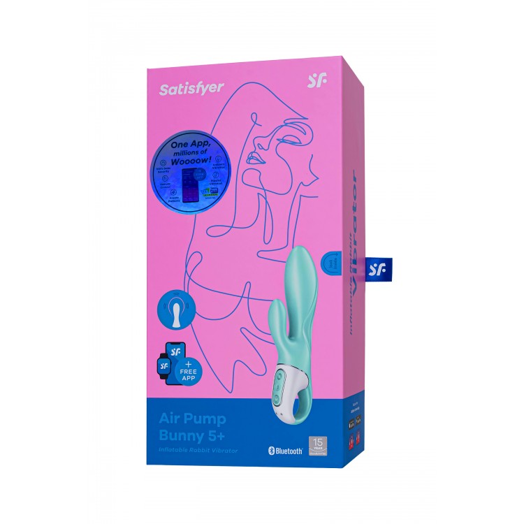 Satisfyer Air Pump Banny 5 Anal Vibratör, Silikon, yeşil, 15 cm - Eroshop erotik sex shop