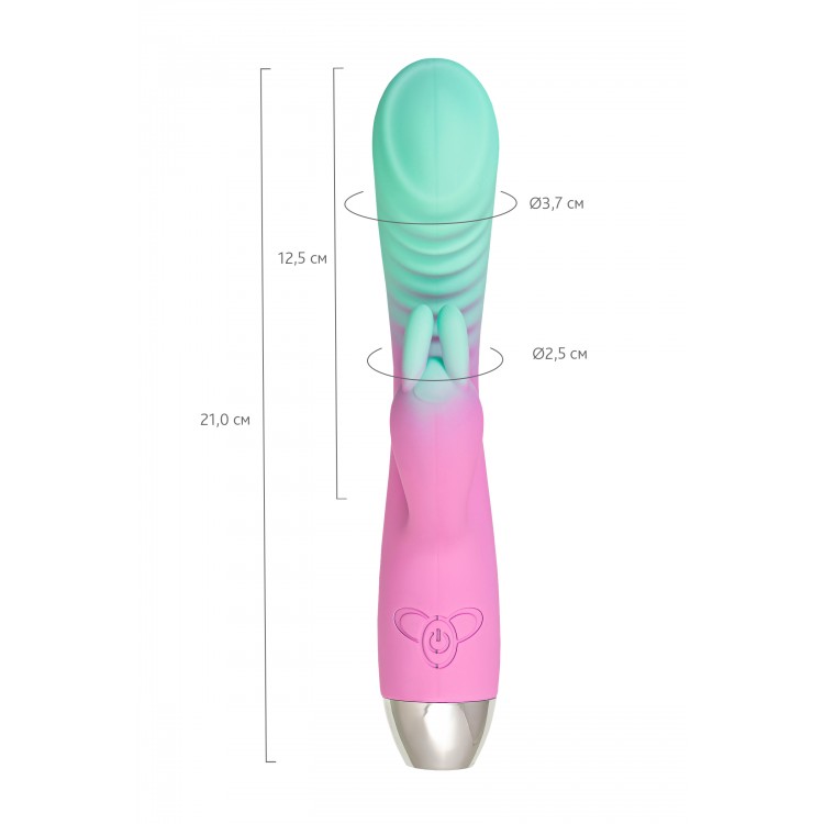 Flovetta ORCHID Klitoral Uyarıcılı G Noktası Vibratörü, Silikon, Nane Pembesi, 21 cm