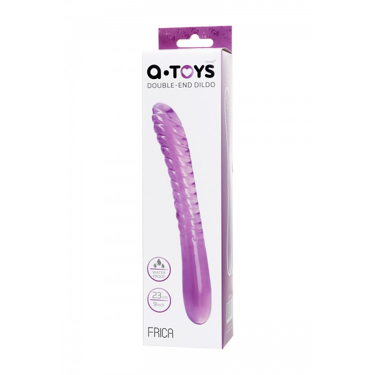 A-Toys by TOYFA Çift Taraflı Jel Dildo Frica, TPE, mor, 23 cm