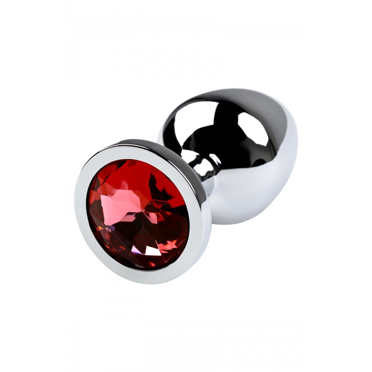 Metal by TOYFA Anal Plug, Metal, gümüş, kırmızı kristalli, 8 cm, Ø 3,4 cm, 85 g