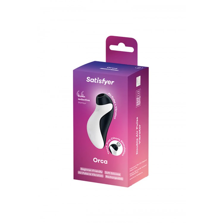 Satisfyer Orca Vakum dalgası temassız klitoral uyarıcı, silikon, siyah, 11,5 cm