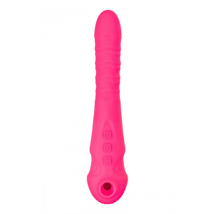 Vakum uyarımlı vibratör-pulsatör JOS COTOX, silikon, pembe, 23 cm