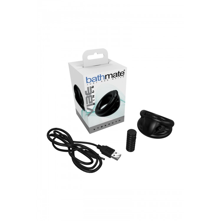 Bathmate Penis üzerindeki titreşim halkası Strength, elastomex, siyah, Ø5 cm