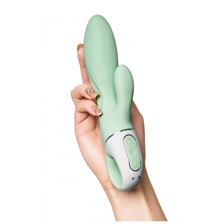 Satisfyer Air Pump Banny 5 Anal Vibratör, Silikon, yeşil, 15 cm - Eroshop erotik sex shop