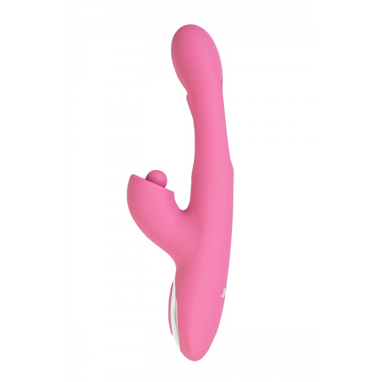 JOS Monti Hareketli Dilli ve Titreşimli Top Başlıklı Vibratör, Silikon, Pembe, 24 cm