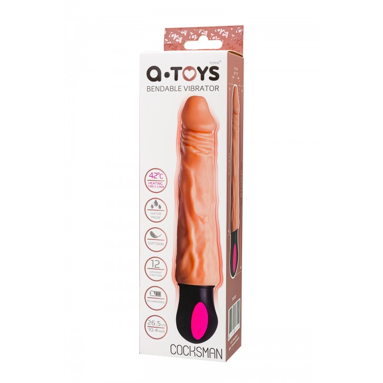 A-Toys by TOYFA Cocksman  Realistik Vibratörü, TPE, Ten, 26,5 cm
