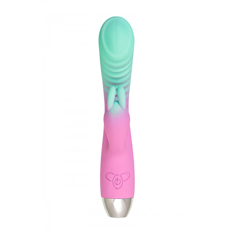 Flovetta ORCHID Klitoral Uyarıcılı G Noktası Vibratörü, Silikon, Nane Pembesi, 21 cm