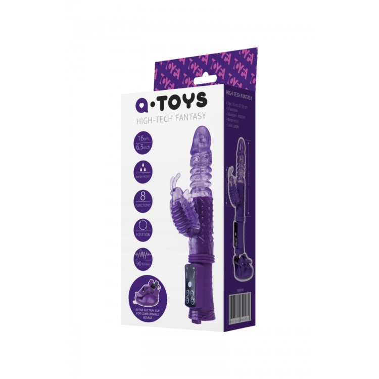 A-Toys by TOYFA High-Tech Klitoral Uyarıcı Vibratör, TPR, mor, 23 cm