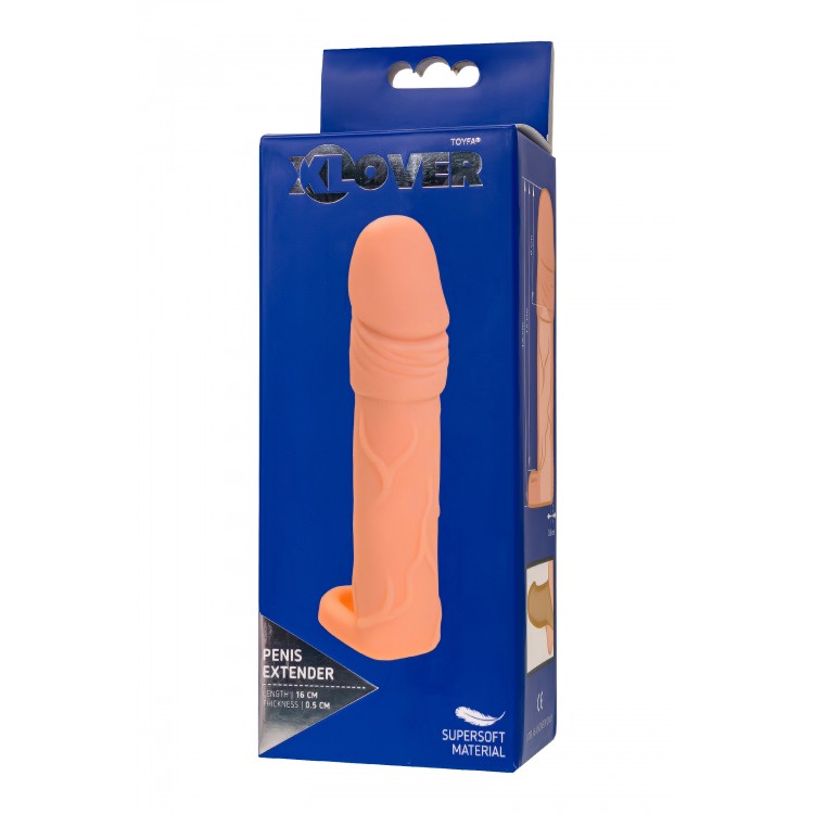 XLover by TOYFA Penis Uzatıcı Kılıf, Boy Uzatıcı Etkili, TPE Malzeme, Ten Rengi, 16 cm