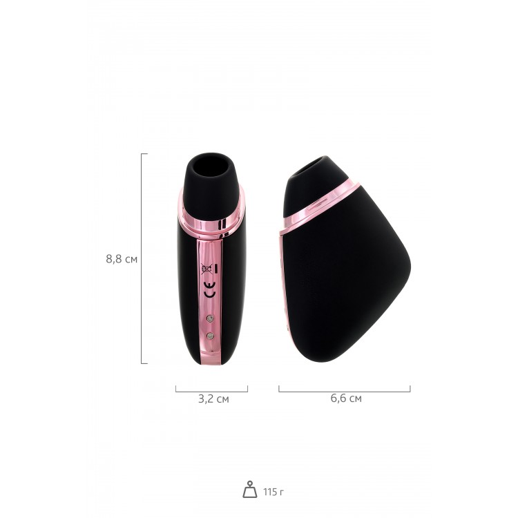 Satisfyer Love Triangle Vakum Dalgası Klitoral Stimülatör, Silikon, Siyah, 8,8 cm