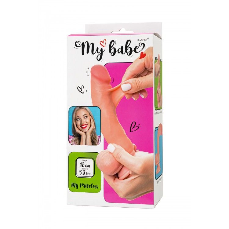 My Babe My Priceless Gerçekçi Dildo, TPE Malzeme, Ten Rengi, 18 cm