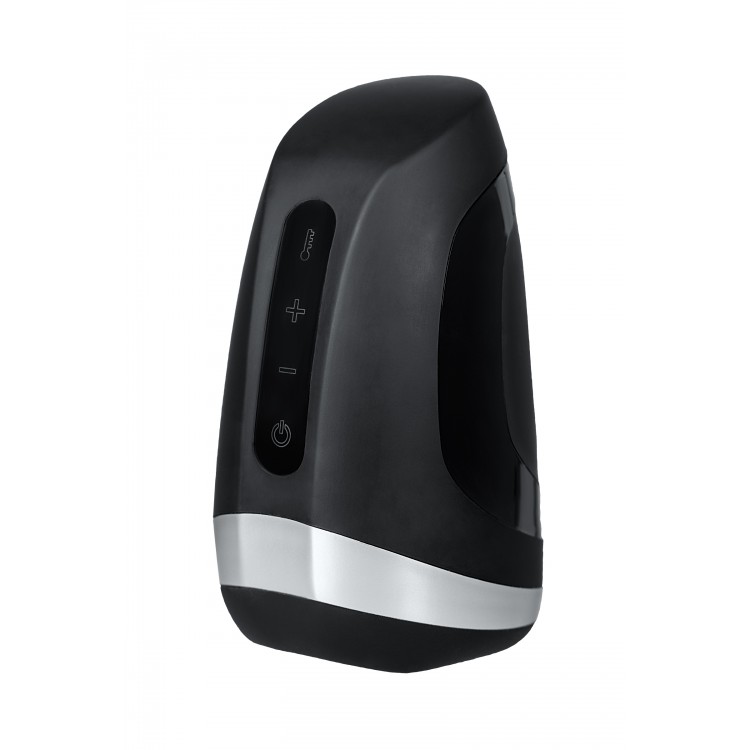 Satisfyer Men Heat Vibratiion Masturbator Gerçekçi Olmayan, Silikon, Siyah, 15 cm