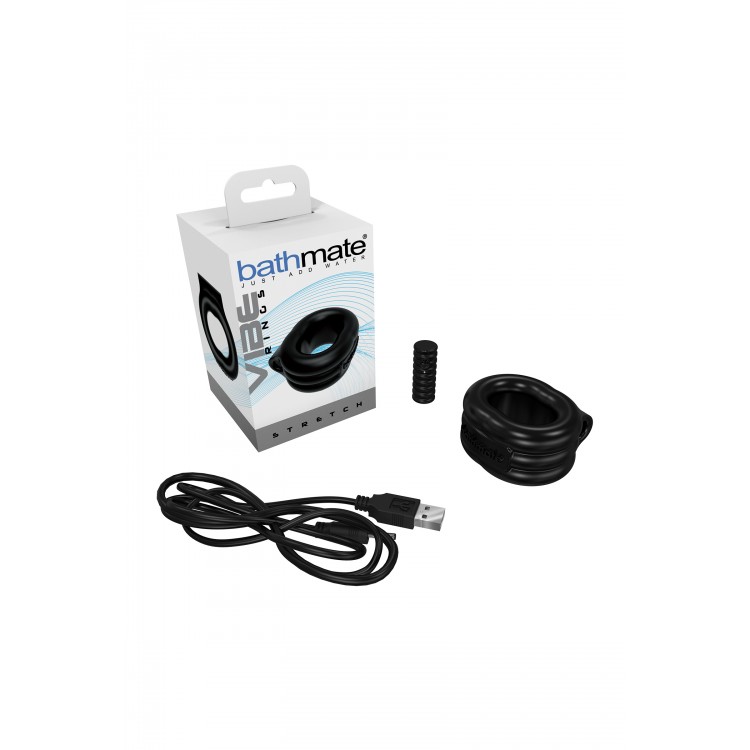 Bathmate Penis üzerindeki titreşim halkası Stretch, elastomex, siyah, Ø5 cm