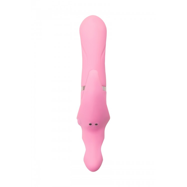 Klitoral uyarıcılı vibratör JOS Twistme, silikon, pembe, 19,5 cm