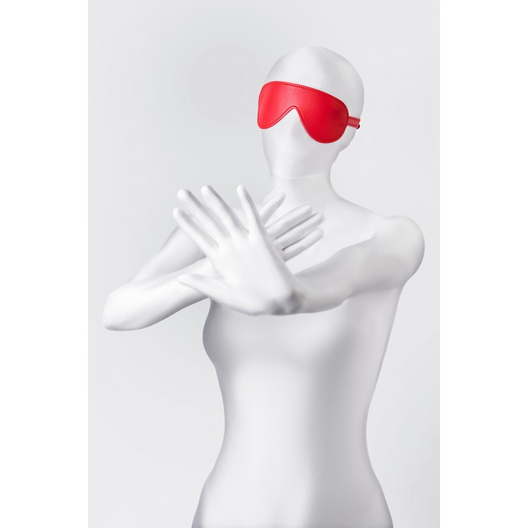 Anonymo BDSM Maske, PU deri, kırmızı, 65 cm