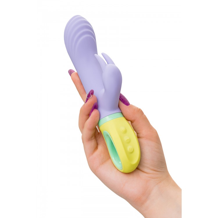 Flovetta WISTERIA Klitoral Uyarıcılı G Noktası Vibratörü, Silikon, Mor, 18.5 cm