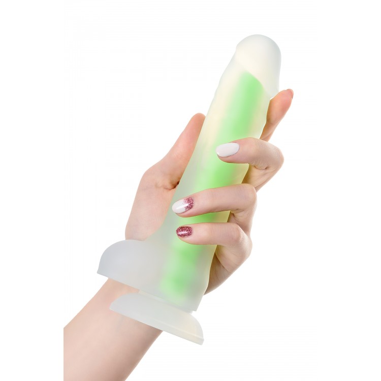 Beyond by Toyfa  Wade Glow Gece Parlayan Dildo, Silikon, Şeffaf, 20 cm