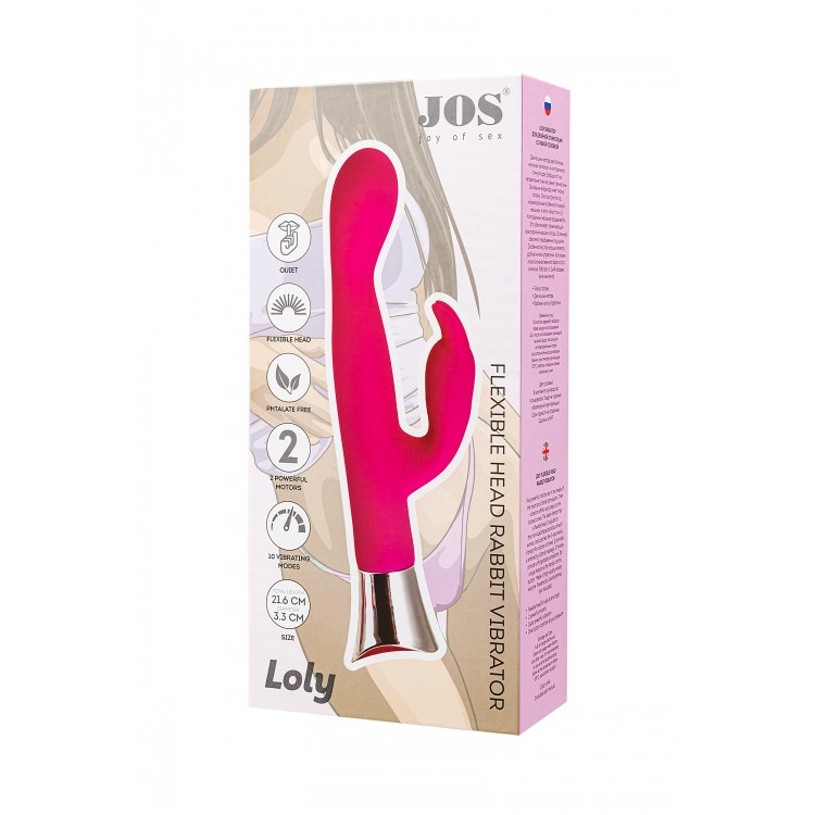 JOS LOLY Klitoral Uyarıcı Vibratör, silikon, pembe, 21,6 cm