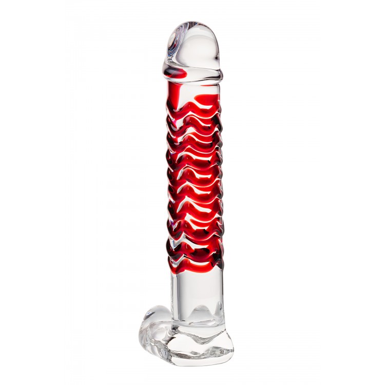 Gerçekçi olmayan yapay penis Sexus Glass, cam, transparan, 16 cm