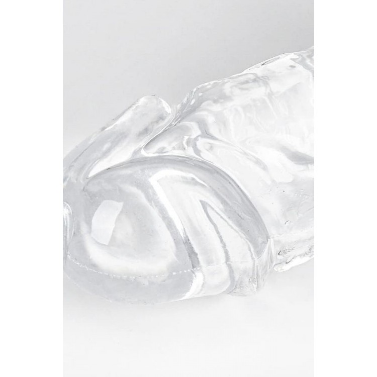 Çift Taraflı Şeffaf Realistik Dildo – Esnek Jelly Malzeme, 44,5 cm