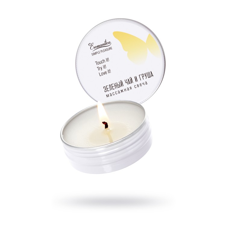 Eromantica Masaj Mumu "Yeşil Çay ve Armut", 30 ml