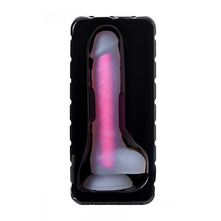 Beyond by Toyfa Tony Glow  Gece Parlayan Dildo, Silikon,Şeffaf , 20 cm