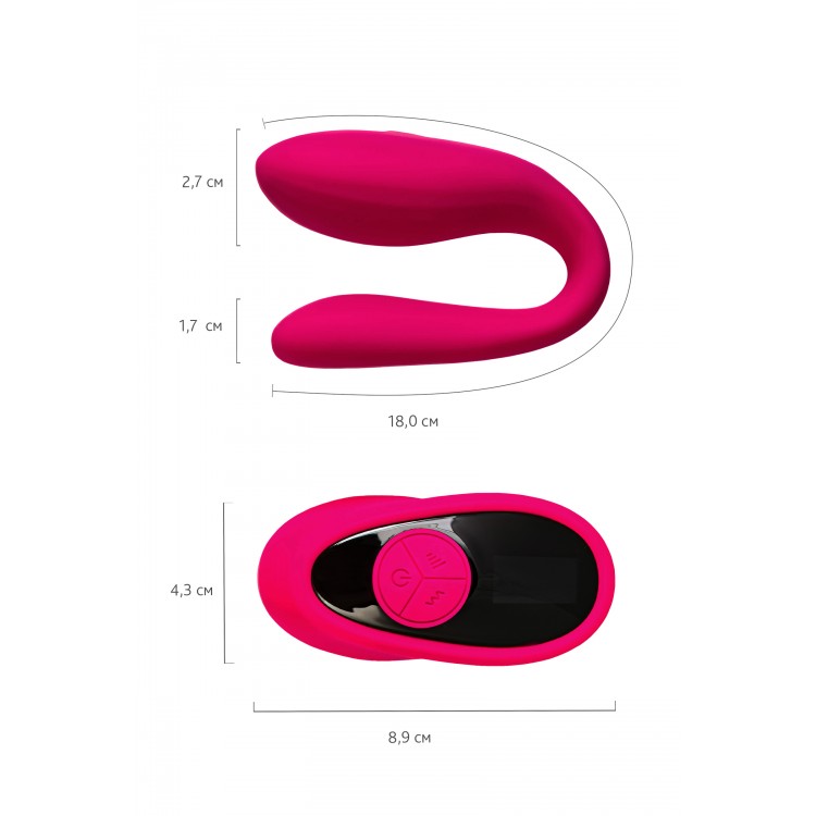 eroTEQ Prawno Kumandalı Çiftlere Özel U Tipi Vibratör – Çift Motorlu, Şarjlı Silikon, 18 cm