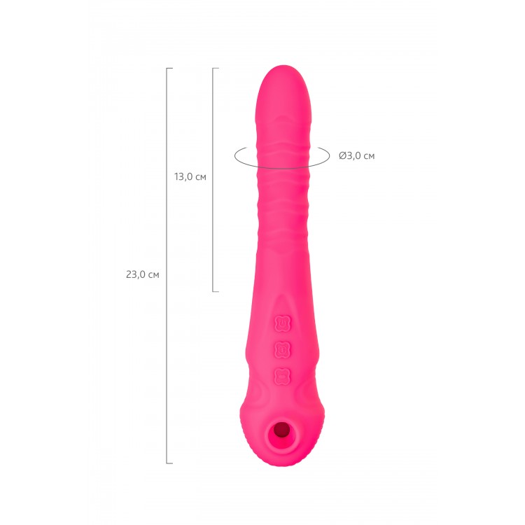 Vakum uyarımlı vibratör-pulsatör JOS COTOX, silikon, pembe, 23 cm
