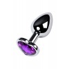 Metal by TOYFA Anal Plug, Metal, gümüş, mor kristalli, 7 cm, Ø 2,7 cm, 50 g