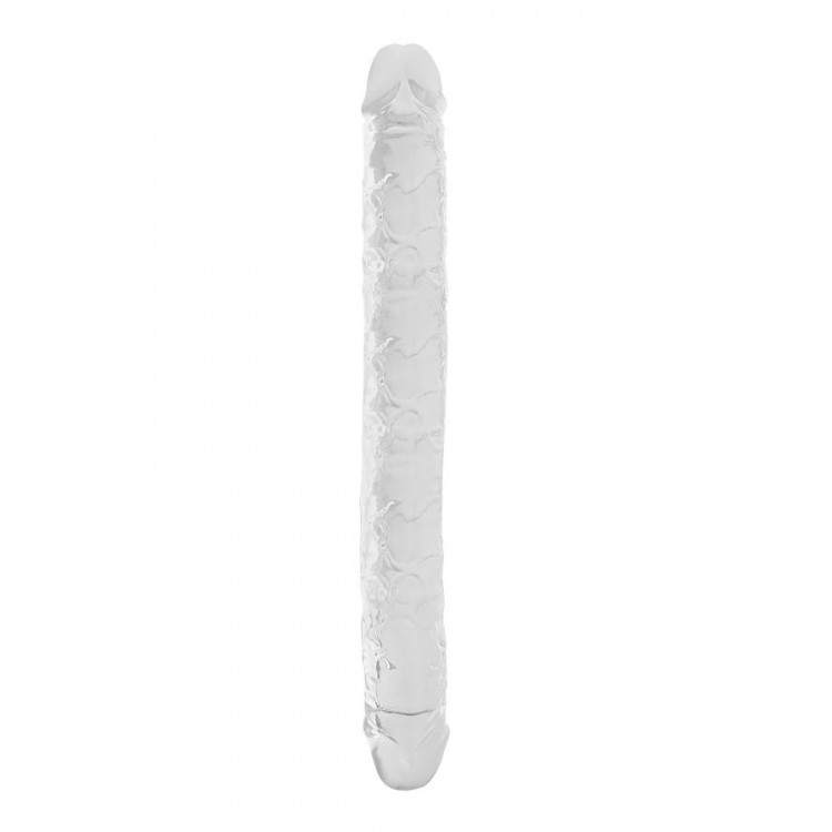 Çift Taraflı Şeffaf Realistik Dildo – Esnek Jelly Malzeme, 44,5 cm
