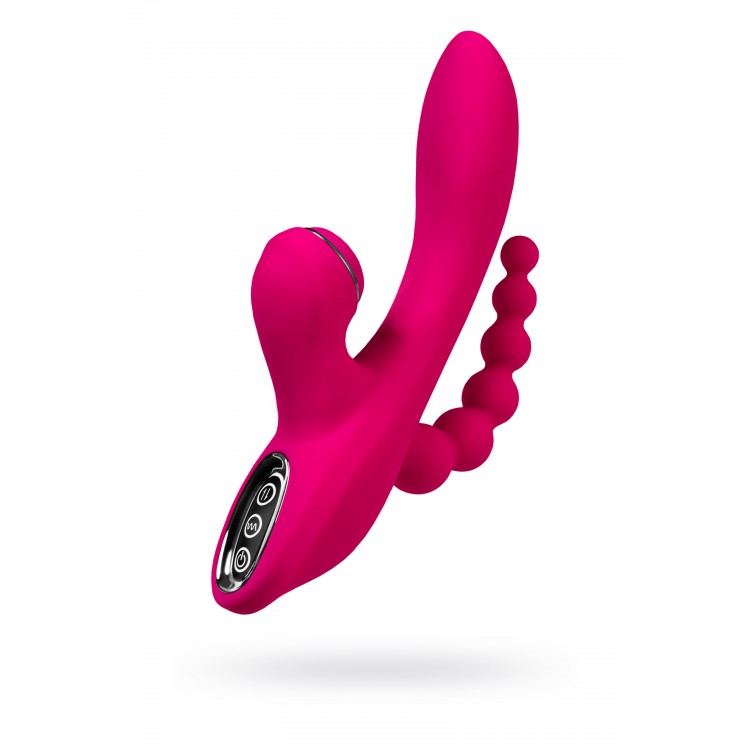 JOS TRIPLING  3'ü 1 Arada Vibratör, Silikon, Pembe, 21 cm