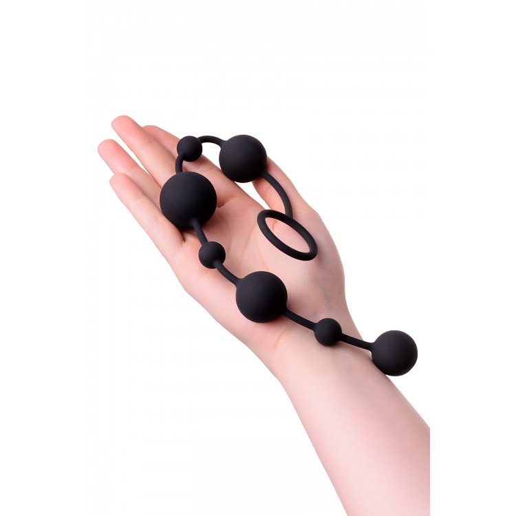 A-Toys by TOYFA Coron Anal Boncuk, silikon, siyah, 35,9cm